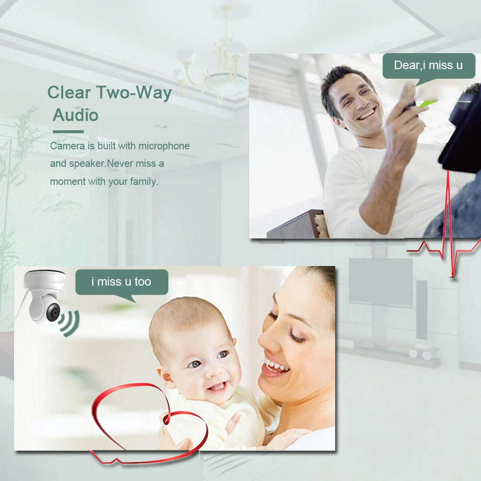 Security Camera PTZ Night Vision Two-Way Audio