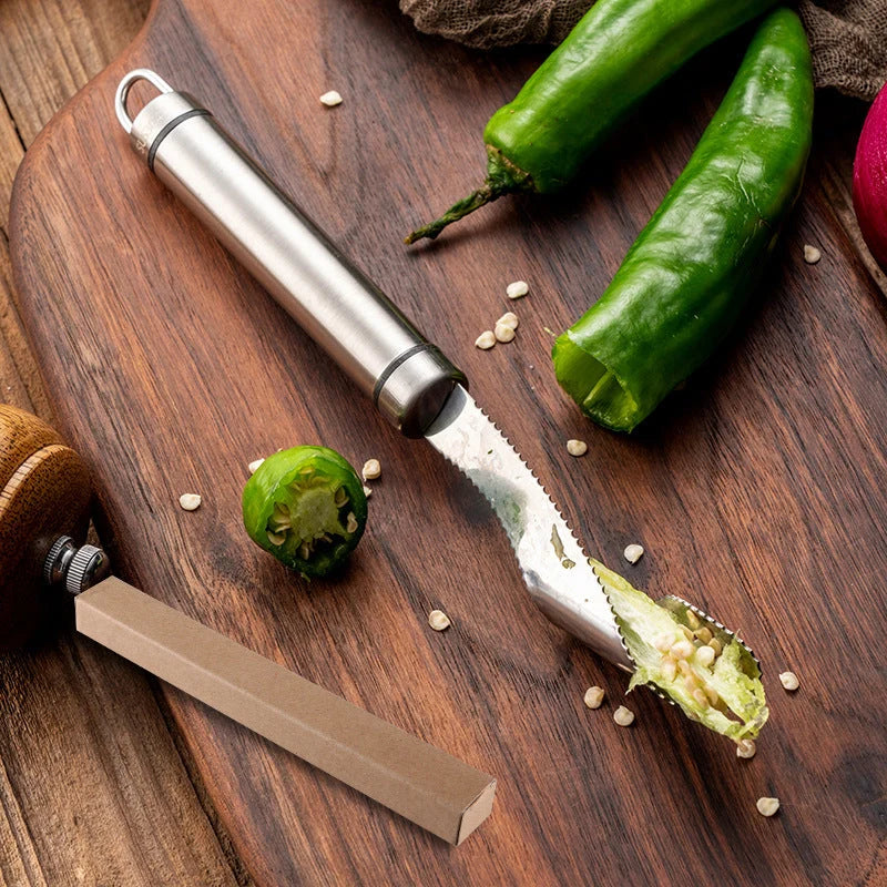 Seed Corer Tool Stainless Steel Serrated Edge