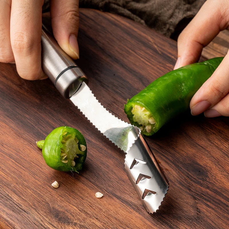 Seed Corer Tool Stainless Steel Serrated Edge