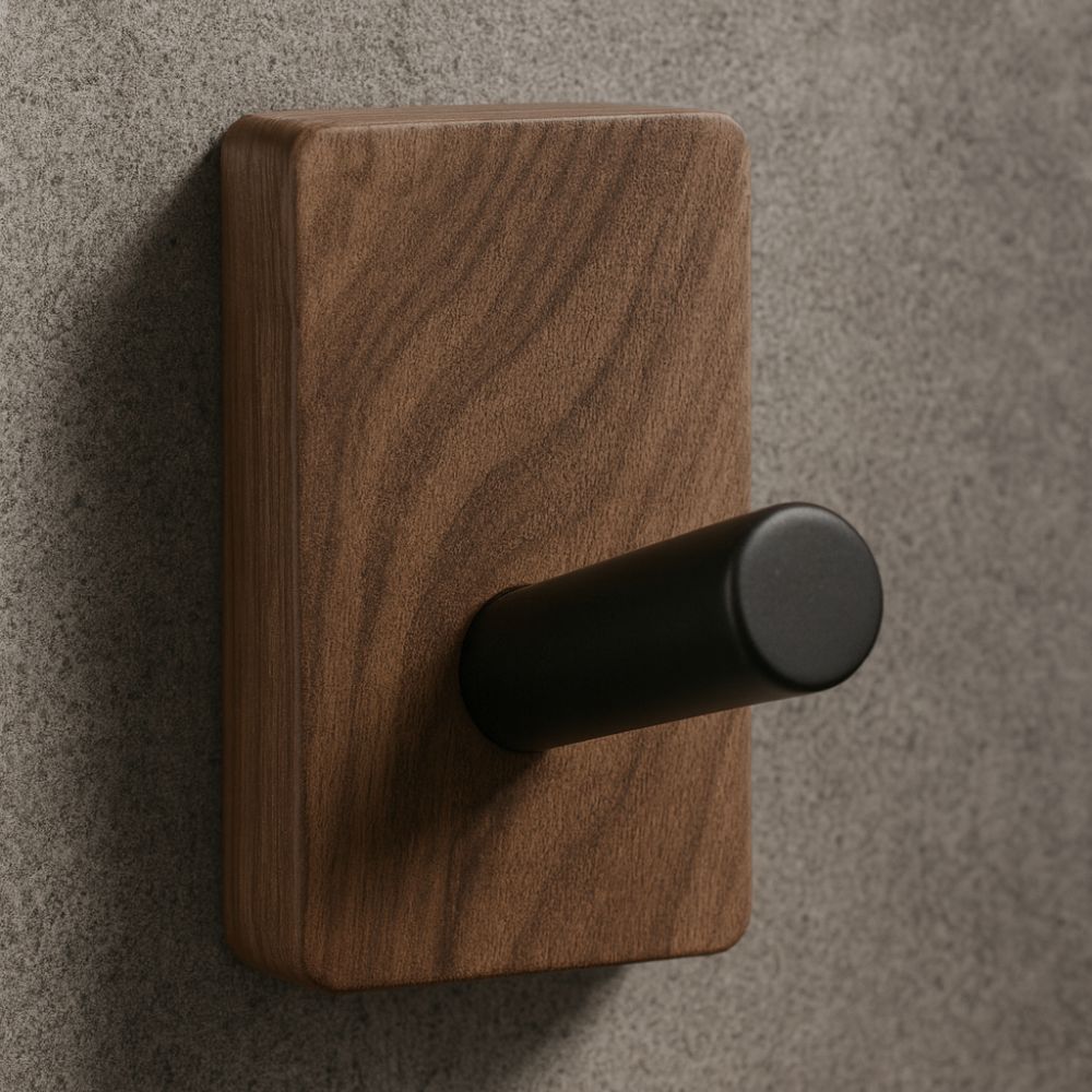 Self-Adhesive Natural Wood Wall Hook Organizer
