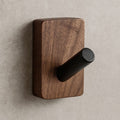 Self-Adhesive Natural Wood Wall Hook Organizer