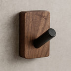 Self-Adhesive Natural Wood Wall Hook Organizer