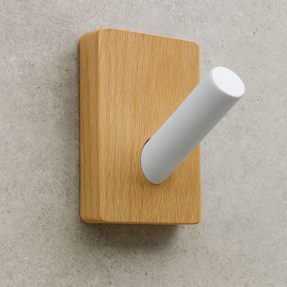 Self-Adhesive Natural Wood Wall Hook Organizer