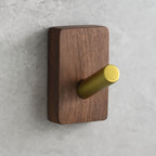 Self-Adhesive Natural Wood Wall Hook Organizer