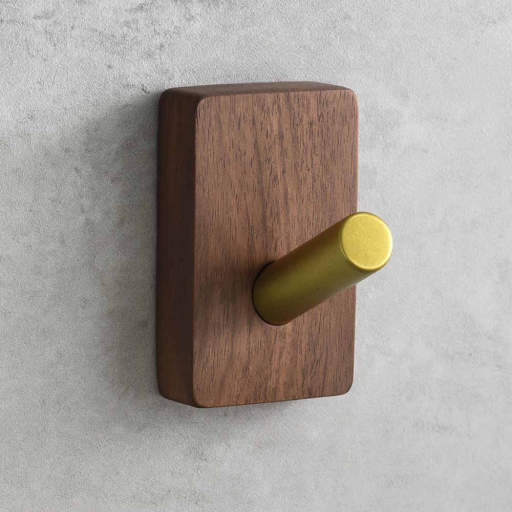 Self-Adhesive Natural Wood Wall Hook Organizer