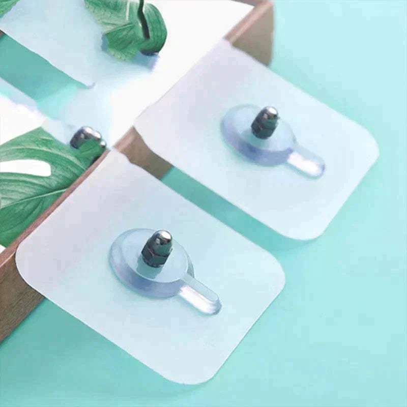 Self-Adhesive Wall Hooks Stainless Steel No-Trace Adhesive 22 lb