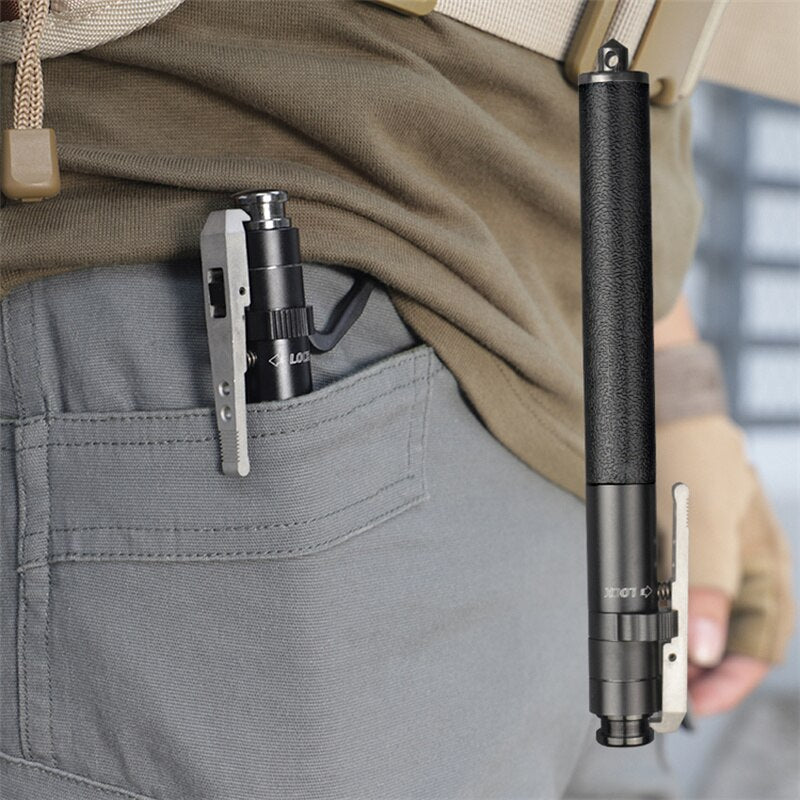Self-Defense Baton Telescopic Quick-Deploy Non-Slip Handle