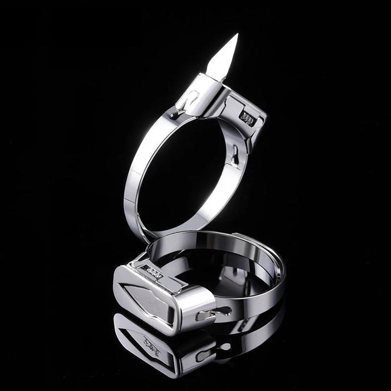 Self-Defense Ring Concealed Deployable Blade Stainless Steel