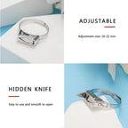 Self-Defense Ring Concealed Deployable Blade Stainless Steel