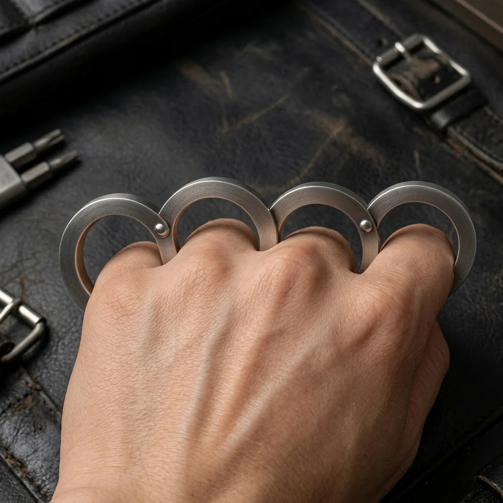 Self-Defense Ring Stainless Steel Foldable & Swivel
