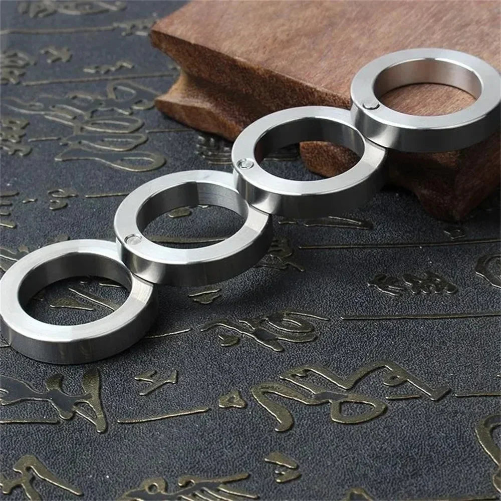 Self-Defense Ring Stainless Steel Foldable & Swivel