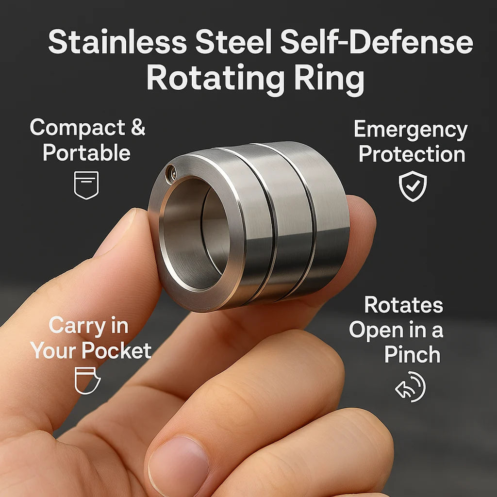 Self-Defense Ring Stainless Steel Foldable & Swivel