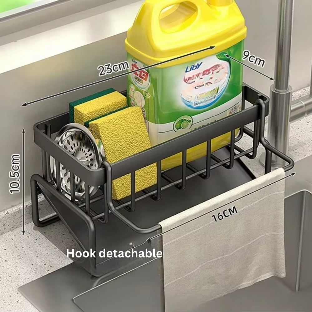 Self-Draining Rust-Resistant Carbon Steel Sponge & Soap Rack