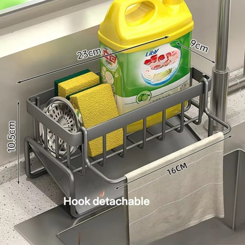 Self-Draining Rust-Resistant Carbon Steel Sponge & Soap Rack