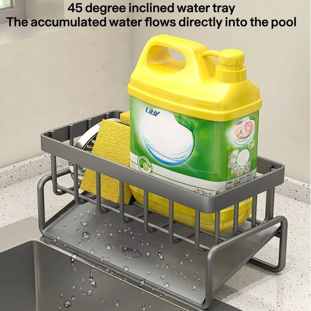 Self-Draining Rust-Resistant Carbon Steel Sponge & Soap Rack