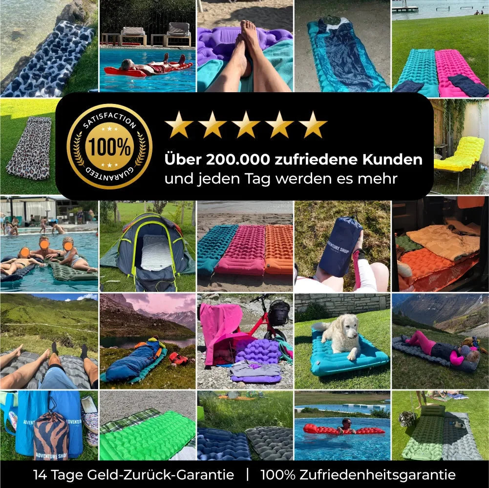 Self-Inflating Sleeping Mat 8 cm Thick Built-In Pump