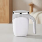 Self-Stirring Mug Push Button Double-Walled Stainless Steel Interior