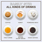 Self-Stirring Mug Push Button Double-Walled Stainless Steel Interior