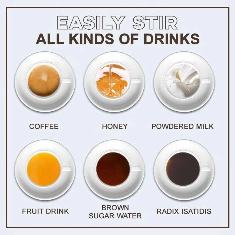 Self-Stirring Mug Push Button Double-Walled Stainless Steel Interior