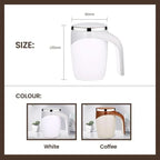 Self-Stirring Mug Push Button Double-Walled Stainless Steel Interior