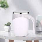 Self-Stirring Mug Push Button Double-Walled Stainless Steel Interior