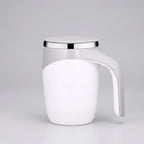 Self-Stirring Mug Push Button Double-Walled Stainless Steel Interior