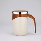 Self-Stirring Mug Push Button Double-Walled Stainless Steel Interior