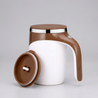Self-Stirring Mug Push Button Double-Walled Stainless Steel Interior