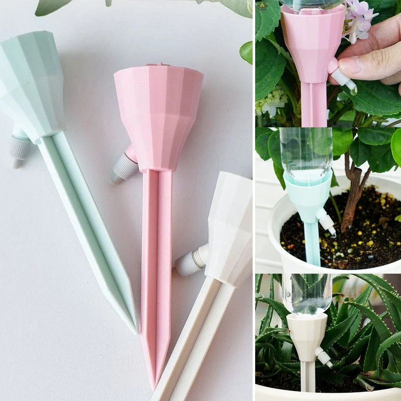 Self-Watering Plant Stakes Adjustable Drip Reusable Set of 6