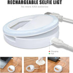 Selfie Ring Light Clip-On Touch Control USB Rechargeable