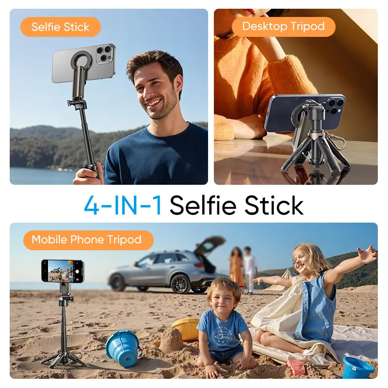 Selfie Stick 4-in-1 Magnetic Tripod & Wireless Remote