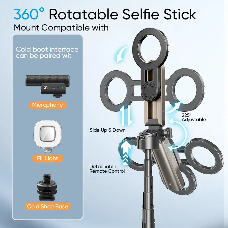 Selfie Stick 4-in-1 Magnetic Tripod & Wireless Remote