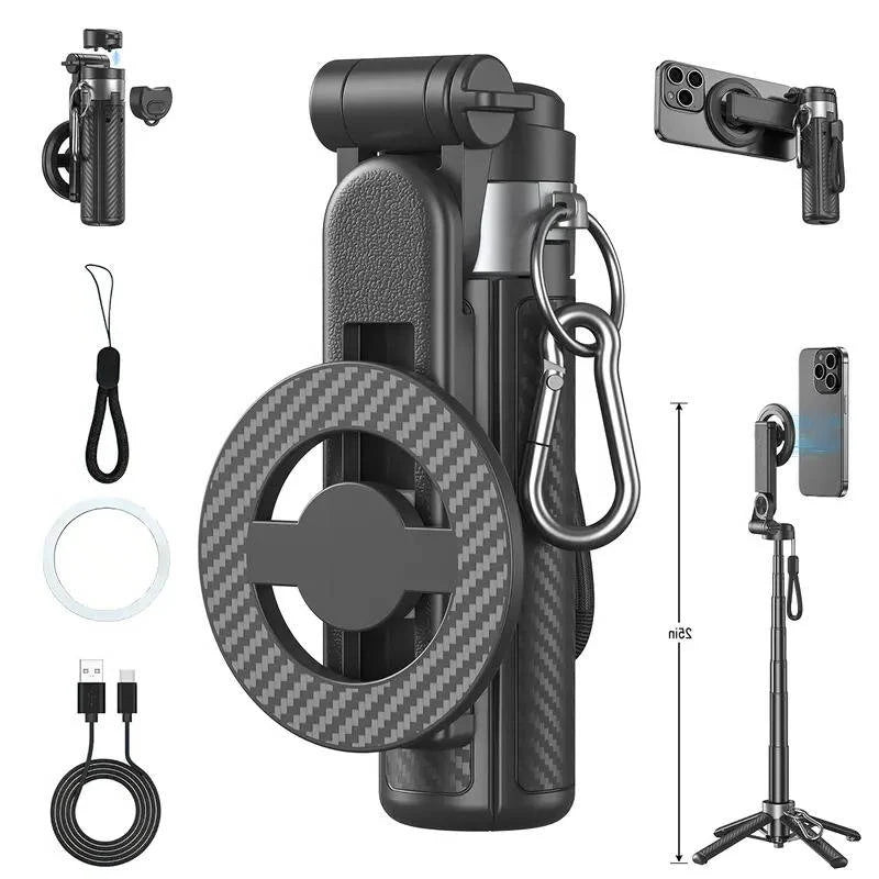 Selfie Stick Magnetic Foldable Tripod 25 Inch