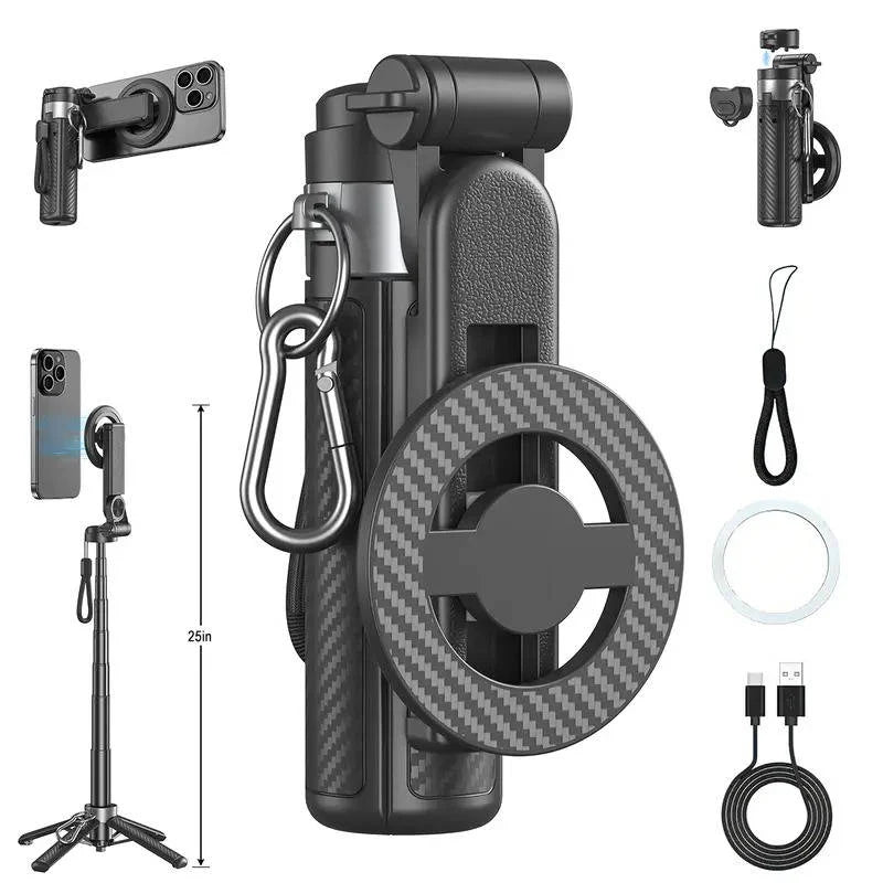Selfie Stick Magnetic Foldable Tripod 25 Inch