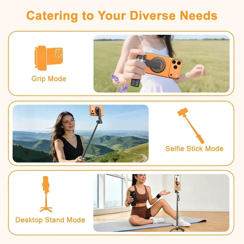 Selfie Stick Magnetic Foldable Tripod 25 Inch