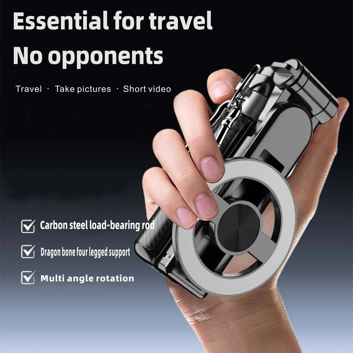 Selfie Stick Magnetic Foldable Tripod 25 Inch