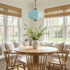 Semi-Flush Ceiling Light Antique Brass Ribbed Green Glass