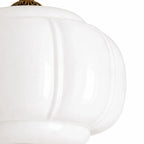 Semi-Flush Ceiling Light Antique Brass Ribbed Green Glass