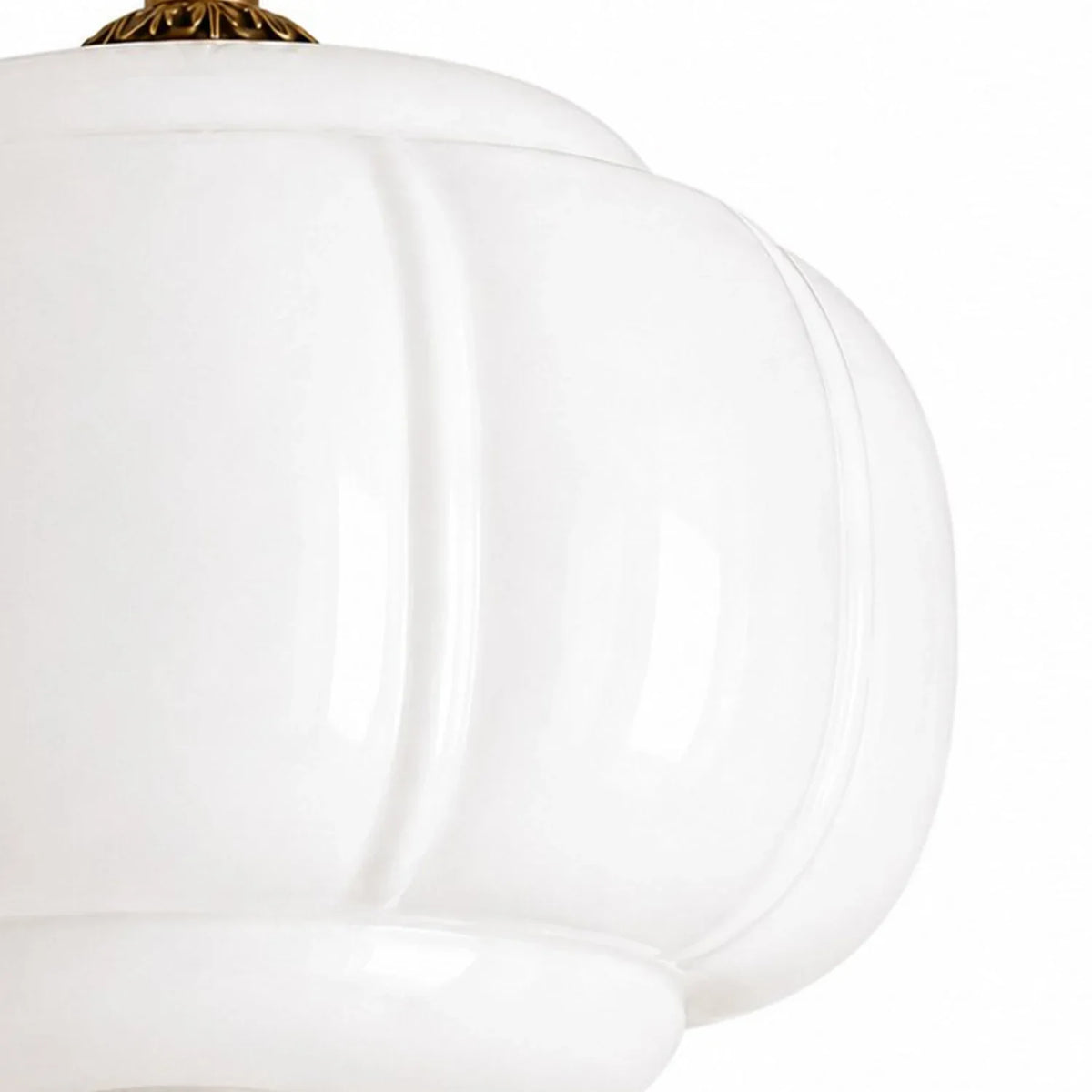 Semi-Flush Ceiling Light Antique Brass Ribbed Green Glass