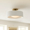 Semi-Flush Ceiling Light Glazed Porcelain Shade