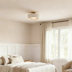 Semi-Flush Ceiling Light Glazed Porcelain Shade