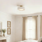 Semi-Flush Ceiling Light Glazed Porcelain Shade