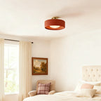Semi-Flush Ceiling Light Glazed Porcelain Shade