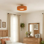 Semi-Flush Ceiling Light Glazed Porcelain Shade