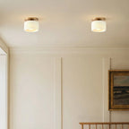Semi-Flush Ceiling Light Glazed Porcelain Shade