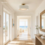 Semi-Flush Ceiling Light Glazed Porcelain Shade