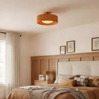 Semi-Flush Ceiling Light Glazed Porcelain Shade