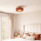 Semi-Flush Ceiling Light Glazed Porcelain Shade
