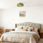Semi-Flush Ceiling Light Glazed Porcelain Shade