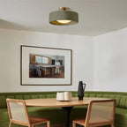 Semi-Flush Ceiling Light Glazed Porcelain Shade